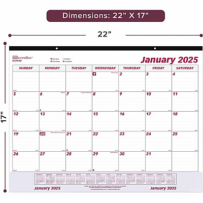 Brownline Vinyl Strip Monthly Desk Pad (C1731V)