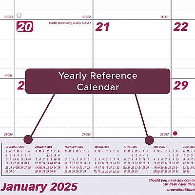 Brownline Vinyl Strip Monthly Desk Pad (C1731V)