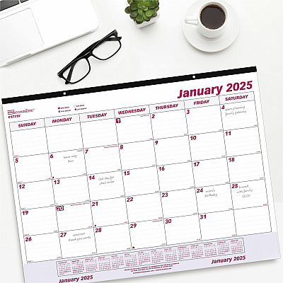 Brownline Vinyl Strip Monthly Desk Pad (C1731V)