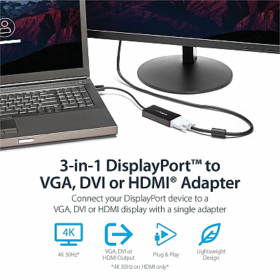 StarTech Displayport To Vga / Dvi / Hdmi Adapter (DP2VGDVHD)