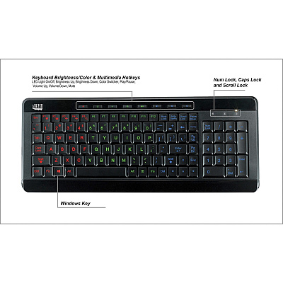 Adesso Slimtouch 3 Colors Illuminated Backlit (AKB120EB)