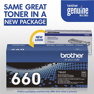 Brother Genuine TN660 High Yield Black Toner Cartridge