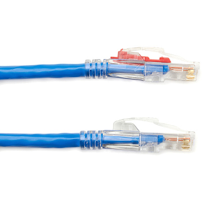 Black Box Cat5e 350-mhz Locking Snagless Stranded Ethernet Patch Cable-unshielded (utp), Cm Pvc (rj45 M/m), Blue, 10-ft. (3.0-m) (C5EPC70BL10)