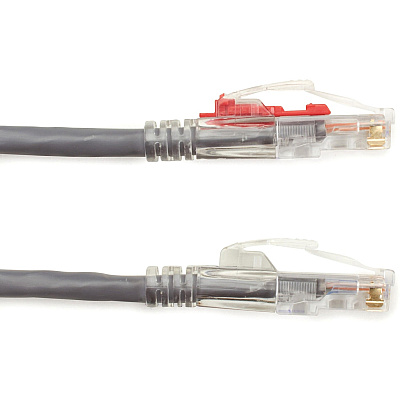 Black Box Cat5e 350-mhz Locking Snagless Stranded Ethernet Patch Cable-unshielded (utp), Cm Pvc (rj45 M/m), Gray, 4-ft. (1.2-m) (C5EPC70GY04)