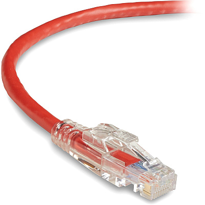 Black Box Cat5e 350-mhz Locking Snagless Stranded Ethernet Patch Cable - Unshielded (utp), Cm Pvc (rj45 M/m), Red, 4-ft. (1.2-m) (C5EPC70RD04)