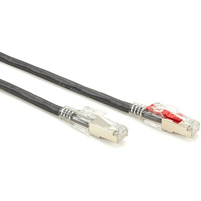 Black Box Cat5e 100-mhz Locking Snagless Stranded Ethernet Patch Cable-shielded(f/utp), Cm Pvc (rj45 M/m), Black, 15-ft. (4.6-m) (C5EPC70SBK15)