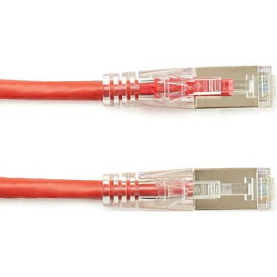 Black Box Cat5e 100-mhz Locking Snagless Stranded Ethernet Patch Cable - Shielded (f/utp), Cm Pvc (rj45 M/m), Red, 1-ft. (0.3-m) (C5EPC70SRD01)
