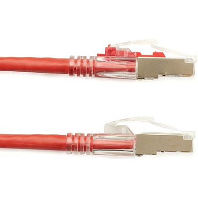 Black Box Cat5e 100-mhz Locking Snagless Stranded Ethernet Patch Cable - Shielded (f/utp), Cm Pvc (rj45 M/m), Red, 1-ft. (0.3-m) (C5EPC70SRD01)
