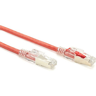 Black Box Cat5e 100-mhz Locking Snagless Stranded Ethernet Patch Cable - Shielded (f/utp), Cm Pvc (rj45 M/m), Red, 1-ft. (0.3-m) (C5EPC70SRD01)