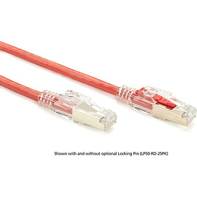 Black Box Cat5e 100-mhz Locking Snagless Stranded Ethernet Patch Cable - Shielded (f/utp), Cm Pvc (rj45 M/m), Red, 2-ft. (0.6-m) (C5EPC70SRD02)