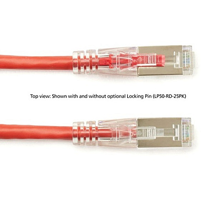 Black Box Cat5e 100-mhz Locking Snagless Stranded Ethernet Patch Cable - Shielded (f/utp), Cm Pvc (rj45 M/m), Red, 3-ft. (0.9-m) (C5EPC70SRD03)