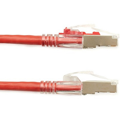 Black Box Cat5e 100-mhz Locking Snagless Stranded Ethernet Patch Cable - Shielded (f/utp), Cm Pvc (rj45 M/m), Red, 3-ft. (0.9-m) (C5EPC70SRD03)