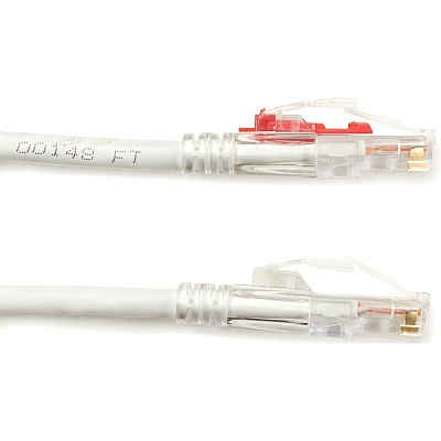 Black Box Cat5e 350-mhz Locking Snagless Stranded Ethernet Patch Cable-unshielded (utp), Cm Pvc (rj45 M/m), White, 6-ft. (1.8-m) (C5EPC70WH06)