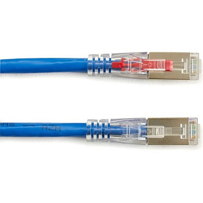 Black Box Cat6a 650-mhz Locking Snagless Stranded Ethernet Patch Cable-shielded (s/ftp), Cm Pvc (rj45 M/m), Blue, 10-ft. (3.0-m) (C6APC80SBL10)