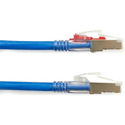 Black Box Cat6a 650-mhz Locking Snagless Stranded Ethernet Patch Cable-shielded (s/ftp), Cm Pvc (rj45 M/m), Blue, 15-ft. (4.6-m) (C6APC80SBL15)