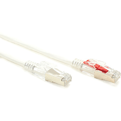 Black Box Cat6a 650-mhz Locking Snagless Stranded Ethernet Patch Cable-shielded (s/ftp), Cm Pvc (rj45 M/m), White, 3-ft. (0.9-m) (C6APC80SWH03)
