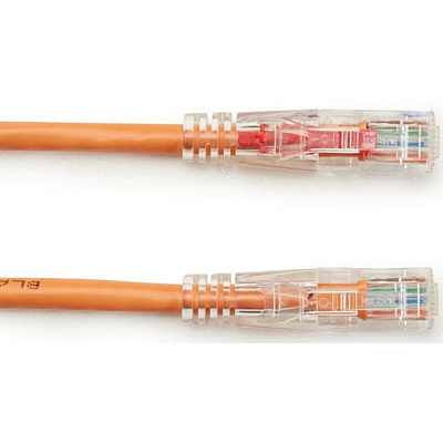 Black Box Cat6 550-mhz Locking Snagless Stranded Ethernet Patch Cable-unshielded (utp), Cm Pvc (rj45 M/m), Orange, 1-ft. (0.3-m) (C6PC70OR01)