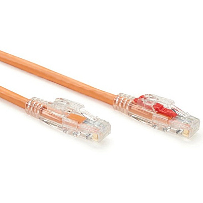Black Box Cat6 550-mhz Locking Snagless Stranded Ethernet Patch Cable-unshielded (utp), Cm Pvc (rj45 M/m), Orange, 1-ft. (0.3-m) (C6PC70OR01)