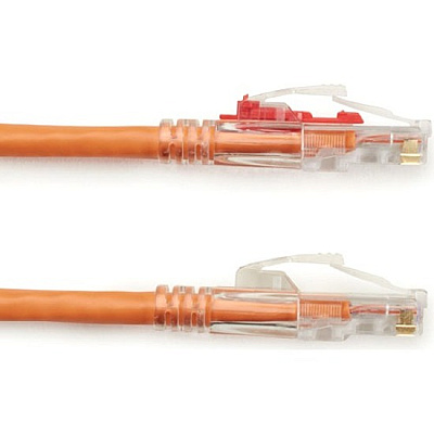 Black Box Cat6 550-mhz Locking Snagless Stranded Ethernet Patch Cable-unshielded (utp), Cm Pvc (rj45 M/m), Orange, 5-ft. (1.5-m) (C6PC70OR05)