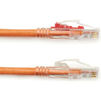 Black Box Cat6 550-mhz Locking Snagless Stranded Ethernet Patch Cable-unshielded(utp), Cm Pvc(rj45 M/m), Orange, 100-ft.(30.4-m) (C6PC70OR100)