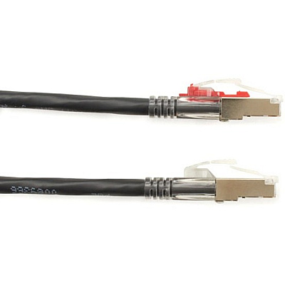 Black Box Cat6 250-mhz Locking Snagless Stranded Ethernet Patch Cable-shielded (s/ftp), Cm Pvc (rj45 M/m), Black, 2-ft. (0.6-m) (C6PC70SBK02)