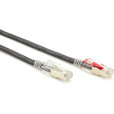 Black Box Cat6 250-mhz Locking Snagless Stranded Ethernet Patch Cable-shielded (s/ftp), Cm Pvc (rj45 M/m), Black, 2-ft. (0.6-m) (C6PC70SBK02)
