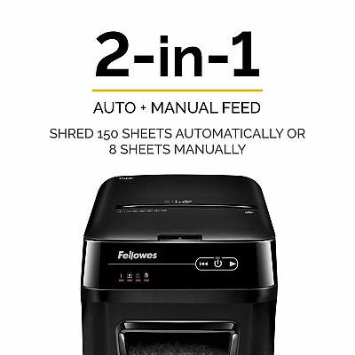 Fellowes AutoMax 150C Cross-Cut 150-Sheet Commercial Paper Shredder with Auto Feed (4680001)