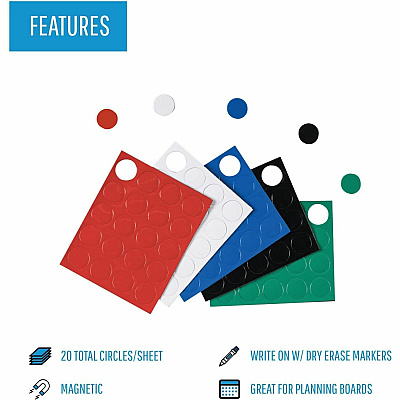 MasterVision Magnetic Color Coding Dots (BVCFM1604)