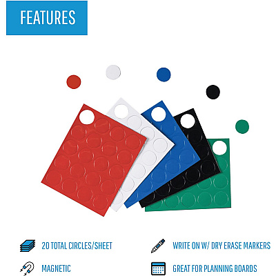 MasterVision Magnetic Color Coding Dots (BVCFM1605)