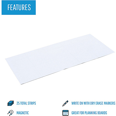 MasterVision 2" Magnetic Dry Erase Strips (BVCFM2418)
