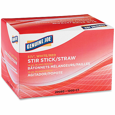 Genuine Joe 5-1/2" Plastic Stir Stick/Straws (GJO20050CT)