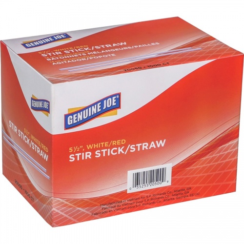 Genuine Joe 5-1/2" Plastic Stir Stick/Straws (20050CT)