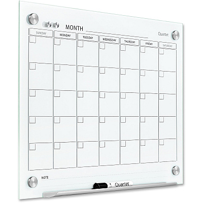 Quartet Infinity Glass Glass Dry-Erase Calendar Board (QRTGC2418F)
