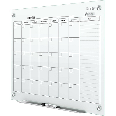 Quartet Infinity Glass Dry-Erase Calendar Board (QRTGC3624F)
