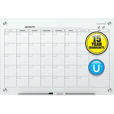 Quartet Infinity Glass Dry-Erase Calendar Board (QRTGC3624F)