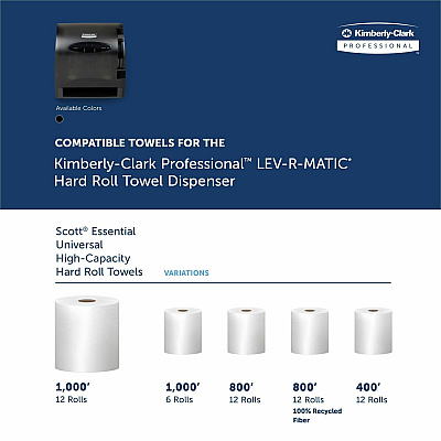 Kimberly-Clark Professional Lev-R-Matic Manual Hard Roll Towel Dispenser (KCC09765)