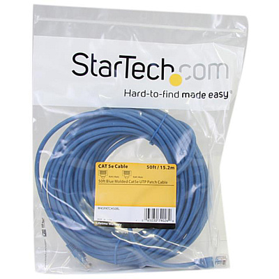 StarTech 50ft Blue Molded Cat5e Patch Cable (M45PATCH50BL)