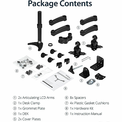 StarTech Dual Monitor Arm For Up To 24 Monitors (ARMDUAL)