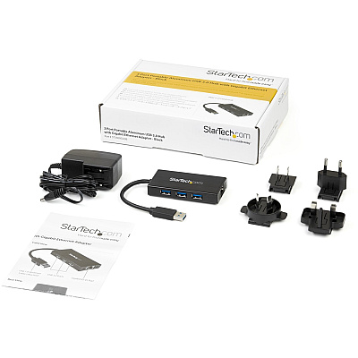 StarTech Portable Usb 3.0 Hub W/ Gigabit Ethernet (ST3300GU3B)