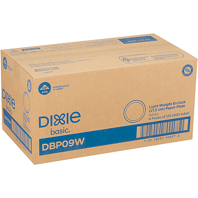 Dixie Basic 8-1/2" Lightweight Paper Plates by GP Pro (DXEDBP09W)