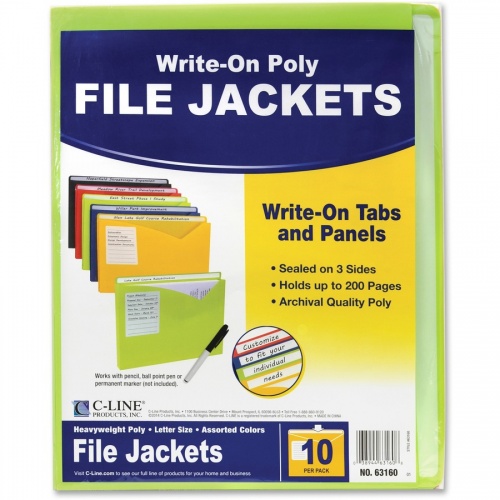 C-Line Write-On Poly File Jackets (63160)