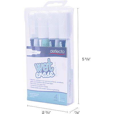 deflecto Wet Erase Markers (DEFSMA510V4WT)
