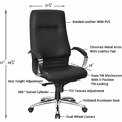 Lorell Executive High-back Chair with Fixed Arms (LLR66922)