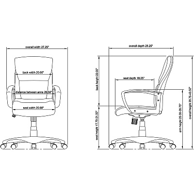 Lorell European Design Executive Mid-back Office Chair (LLR84570)