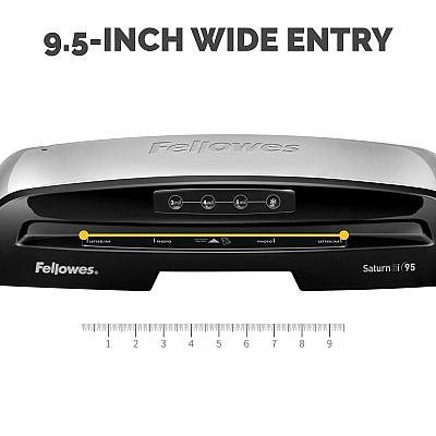Fellowes Saturn 3i 95 Thermal Laminator Machine for Home or Office with Pouch Starter Kit, 9.5 inch, Fast Warm-Up, Jam-Free Design (FEL5735801)
