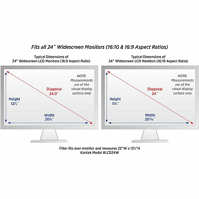 Kantek LCD Protect Glare Filter 24in Widescreen Monitors (KTKLCD24W)