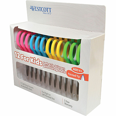 Westcott Teachers 5" Kids Soft Handle Pointed Scissors (ACM15972)