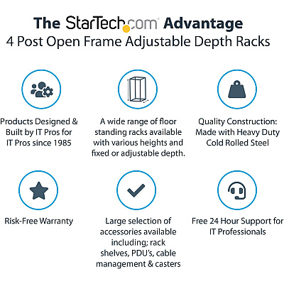 StarTech 25u Adjustable Depth 4 Post Server Rack (4POSTRACK25U)