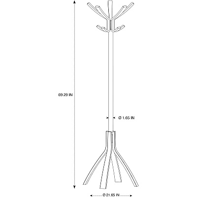 Alba High-capacity Wood Coat Stand (PMCAFEC)