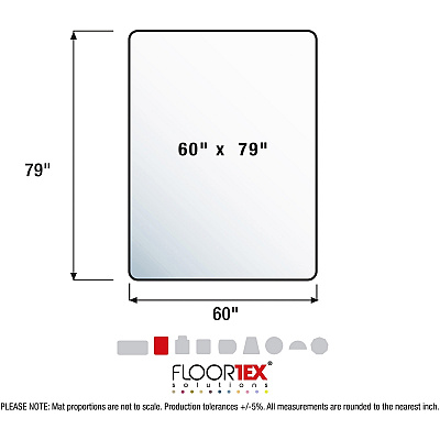 Cleartex XXL Polycarbonate Rectangular Chair Mat for Carpets - 60" x 79" (FLR1115020023ER)